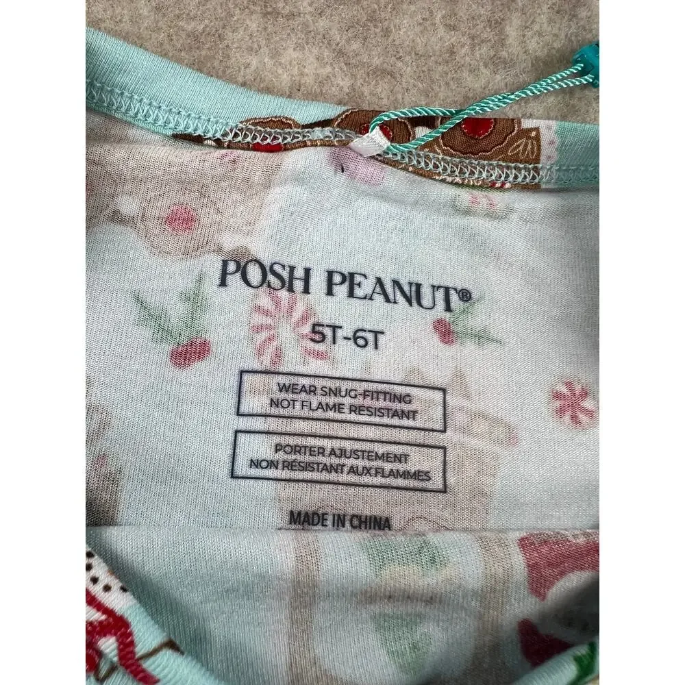 Posh Peanut Gingerbread Train Bamboo Pajama Set Size 5/6 NEW